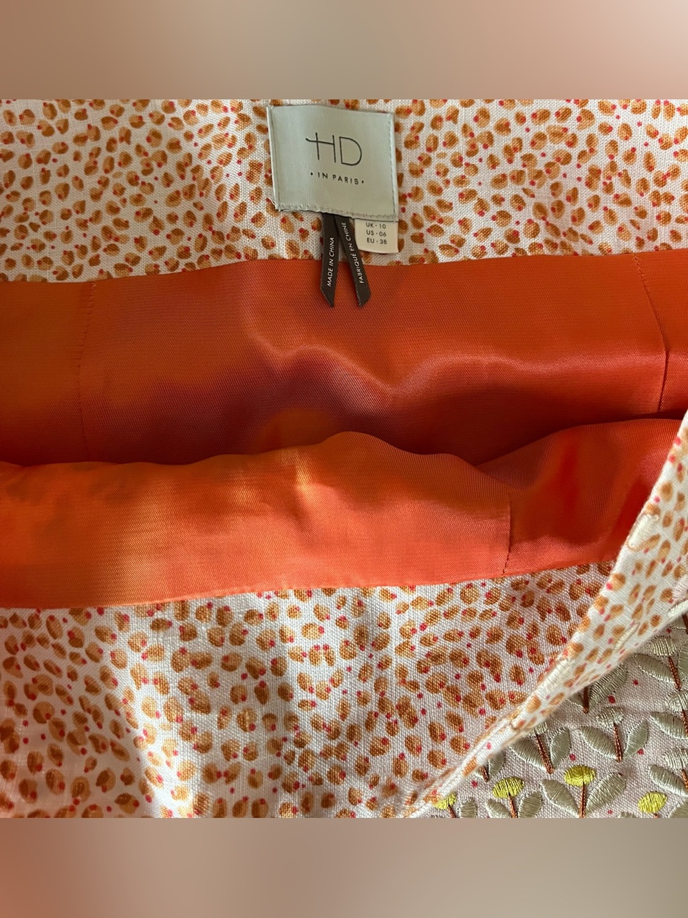 Anthropologie HD in Paris Embroidered Floral Sunset Ombré Mini Skirt size 6 - Picture 6 of 6